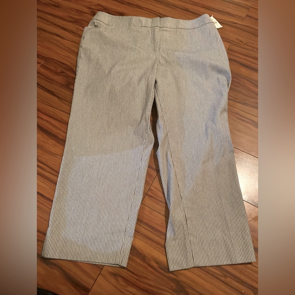 NWT Blue Pinstriped Capris by Talbots